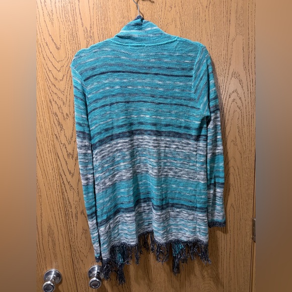 Maurices Teal and Gray Striped Cardigan - Picture 7 of 8